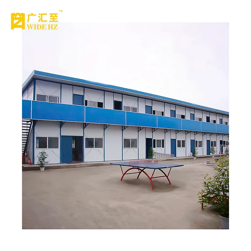 Prefab galvanized steel frame two storey house sandwich panel house with ISO 9001