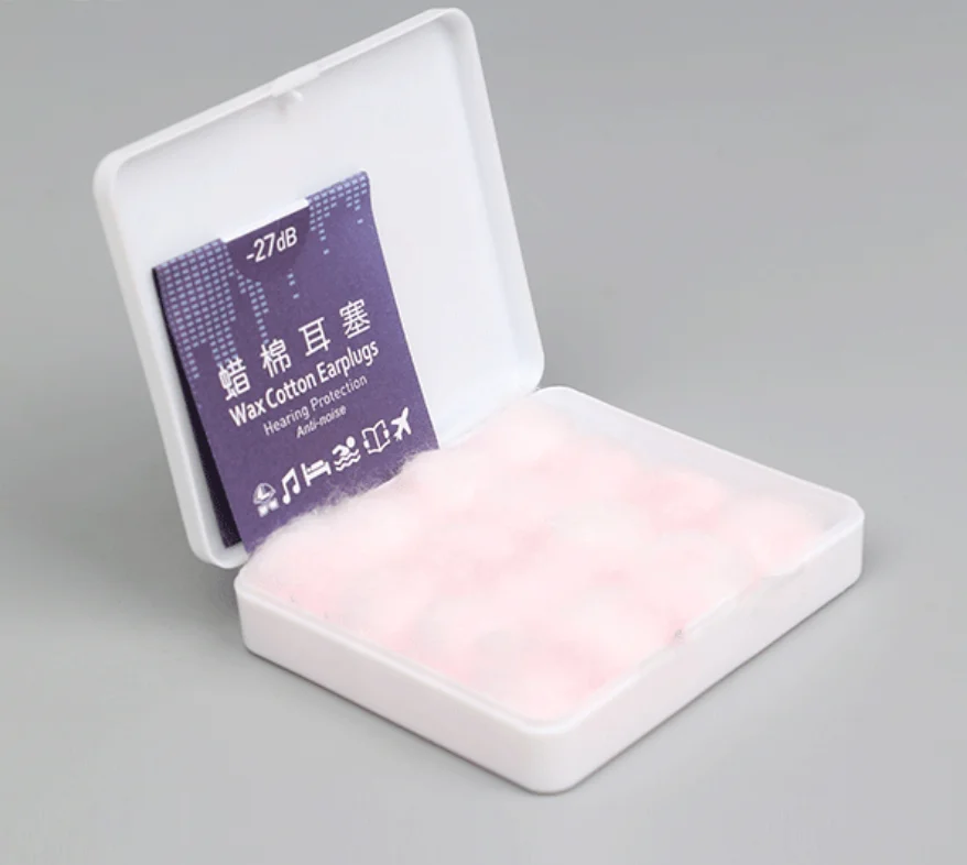 High fidelity wax cotton noise cancelling  ear plugs hearing protection wax cotton earplugs noise reduction ear plugs