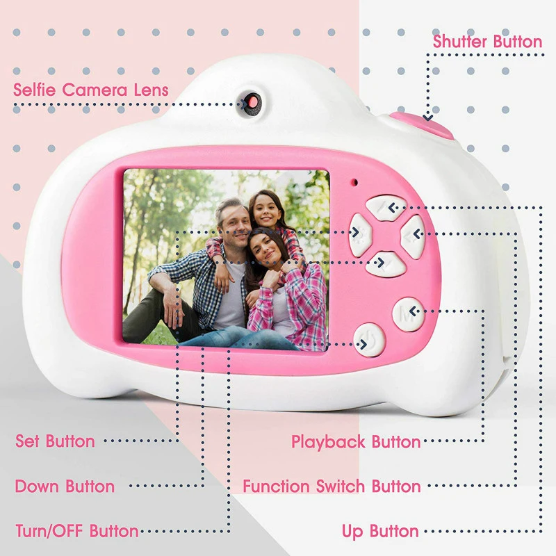 
NEWChildren Mini Kids Camera Educational Toys for Children Baby Gifts Birthday Gift Digital Camera 1080P Projection Video Camera 