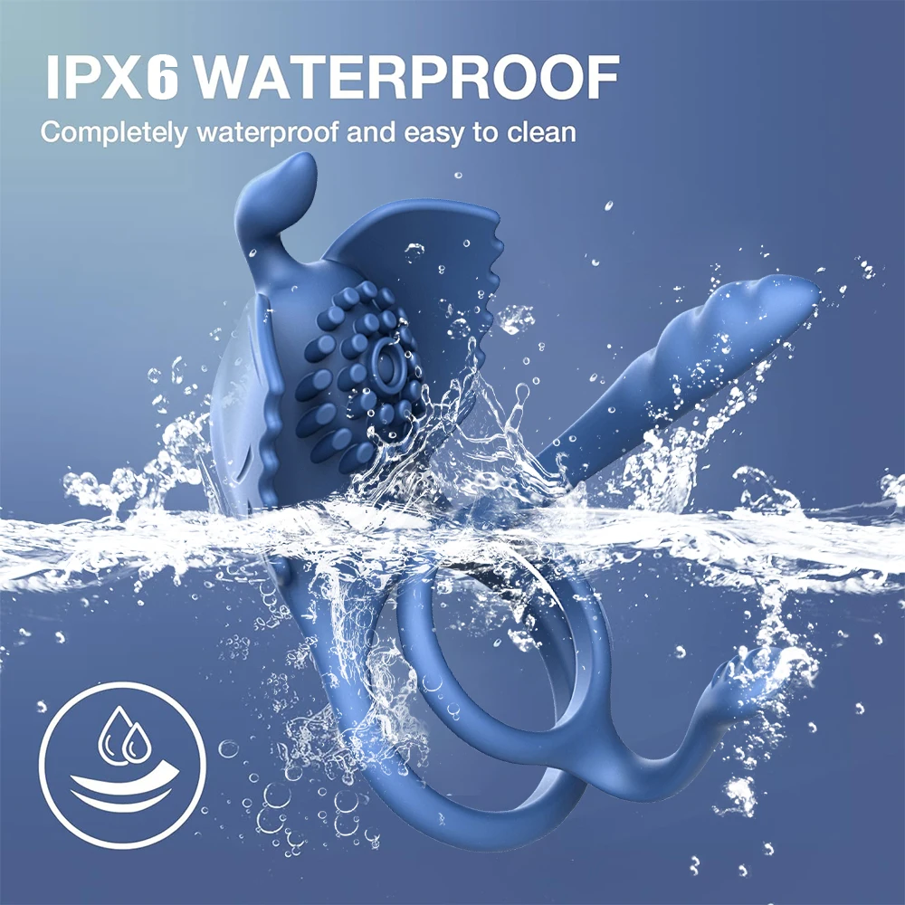 Cross border explosive swan lock ring wireless remote adult sex toys double motor vibration penis massage masturbation device