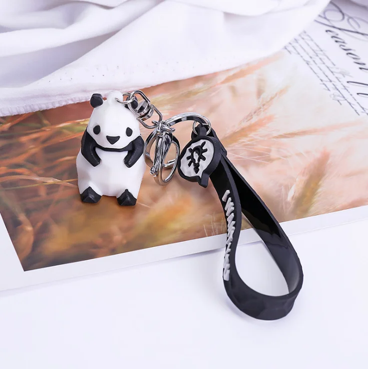 Creative Cartoon Geometric Cut Animal Key Chain Pendant Cute Dinosaur Panda Bag Key Pendant Small Gift