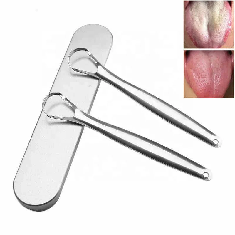 Household Tongue Scraper Reusable Stainless Steel Dental Oral Hygiene Tongue Cleaner Breath Maker Mouth Brush
