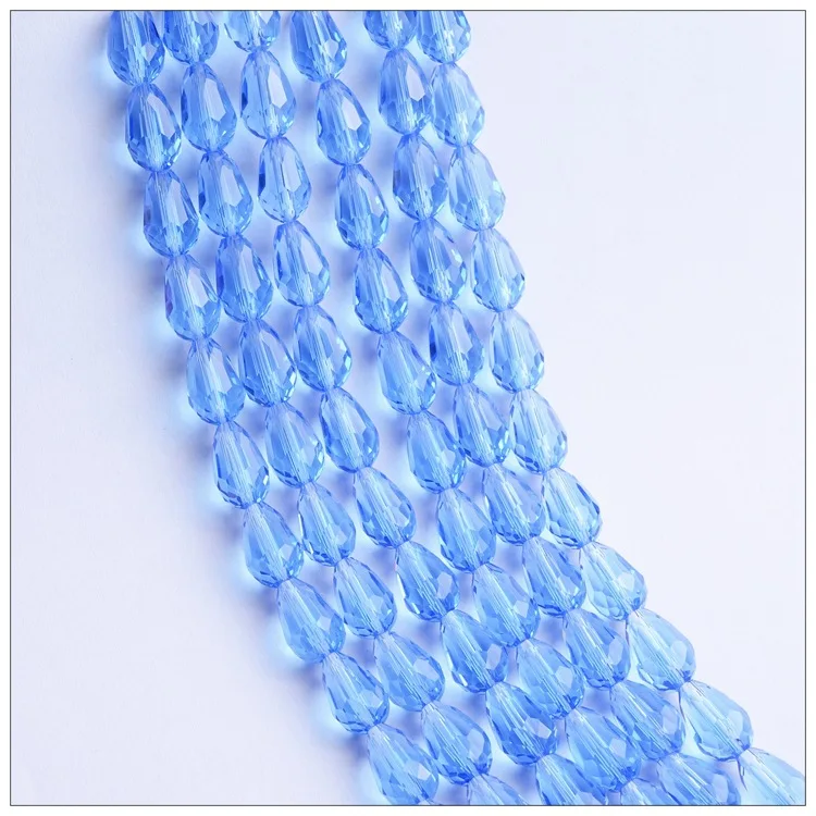 Colorful Straight Hole Water Drop Beads High Quality Teardrop Shape Crystal Glass Beads For Jewelry Making