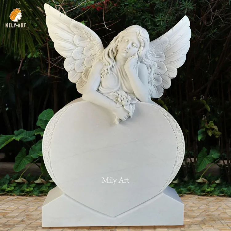 Hand Carved High Quality Angel Italian Marble Marble Tombstone