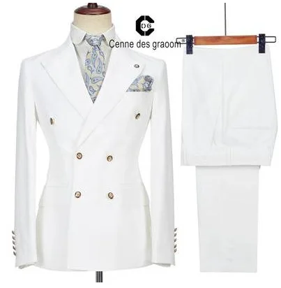 High Quality Custom Blue Dark  Double Breasted Men  Suit for  Slim Fit  two Piece