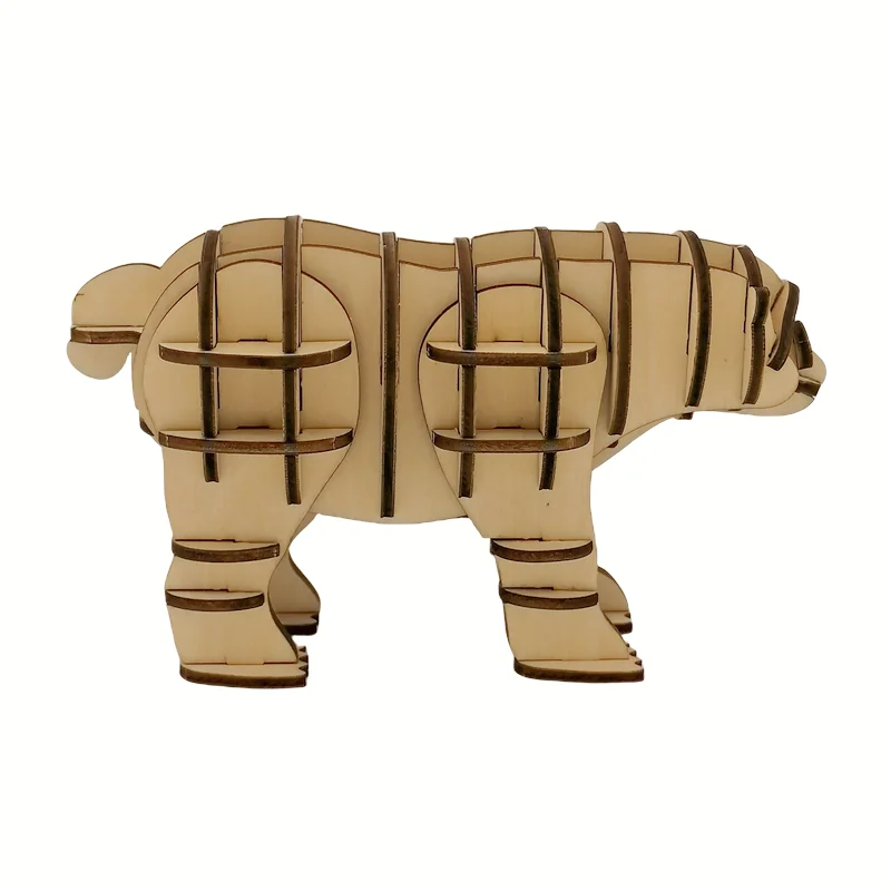 Animal Wood Puzzles Adult, 3D Wooden Puzzles Set, Exquisite DIY Model Craft kit, Artwork Set Waiting to be Painted