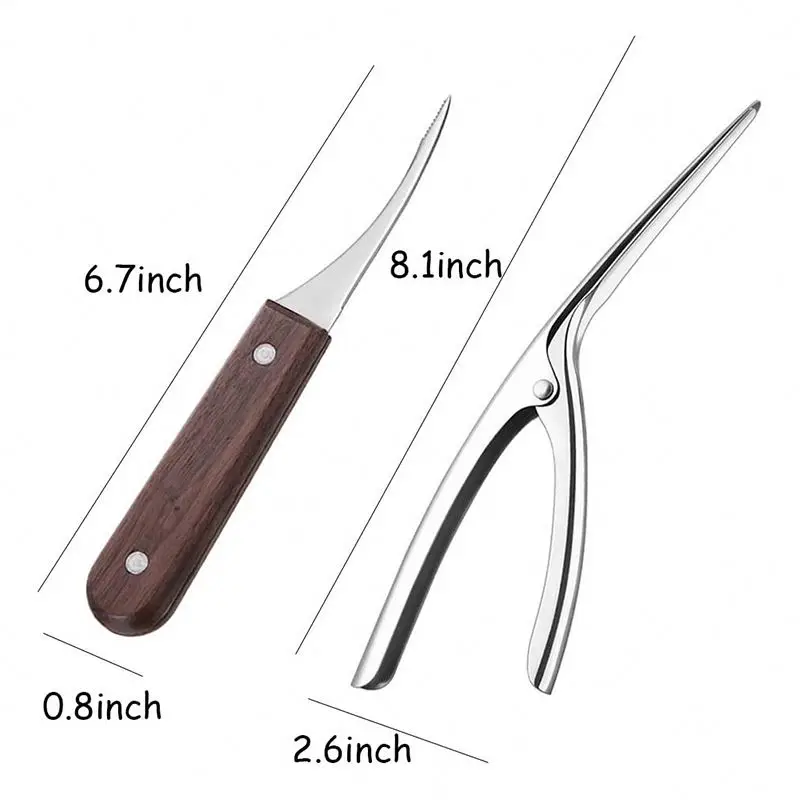 2 Pcs Stainless Steel Shrimp Deveiner Tool and Shrimp Peeler Set Kitchen Tools Peels Prawn Outer Shell Deveins seafood tool