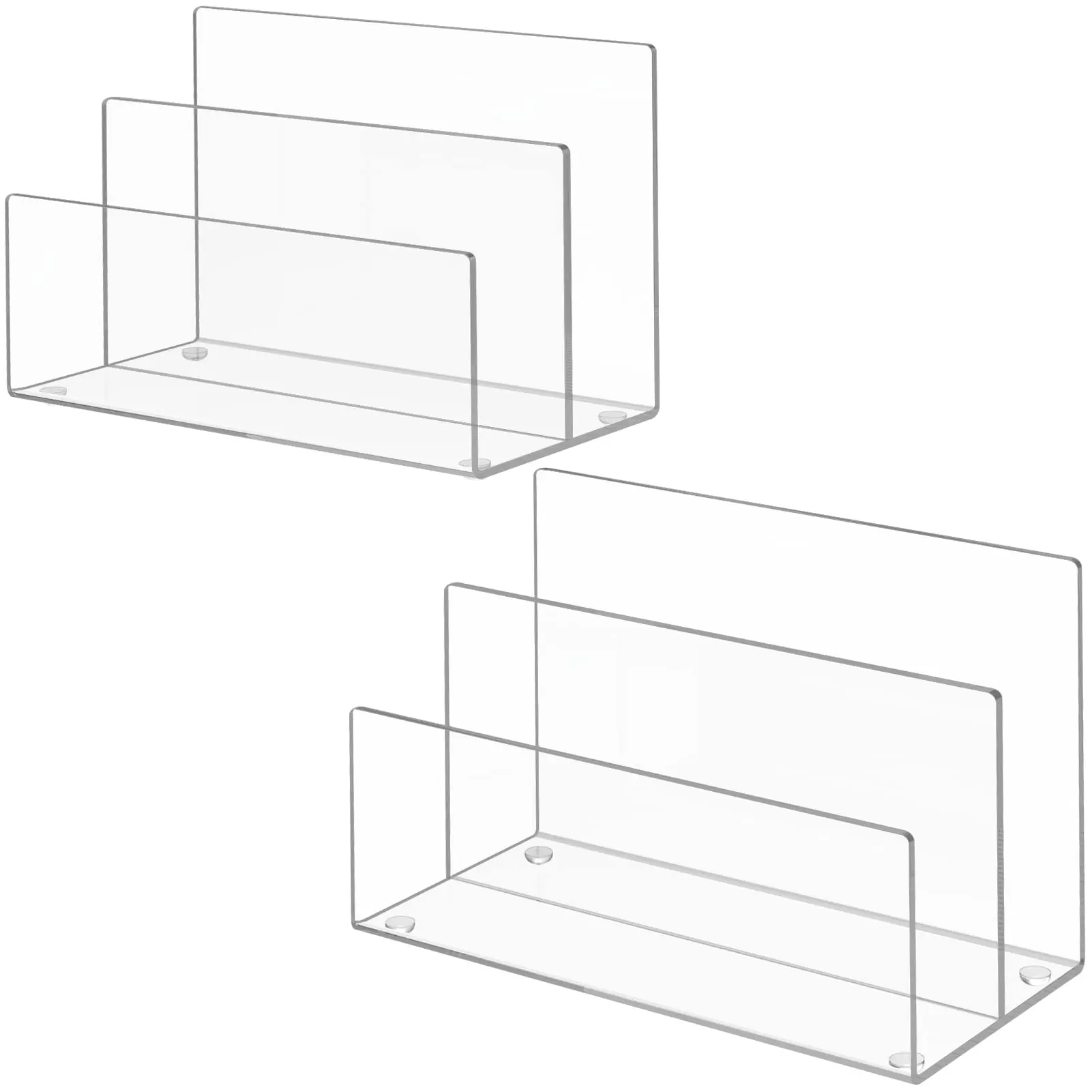 Yageli Wholesale Clear Acrylic Magazine File Holder Desk Organizers and Accessories Book Stand Rack for Office Organization