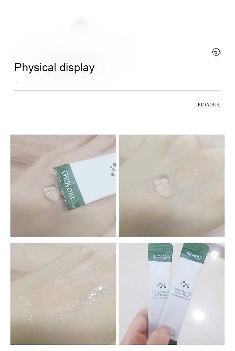 Дневной и ночной гель для красоты BIOAQUA без мытья, укрепляющая маска для сна с коллагеном для корейского органического натурального ингредиента