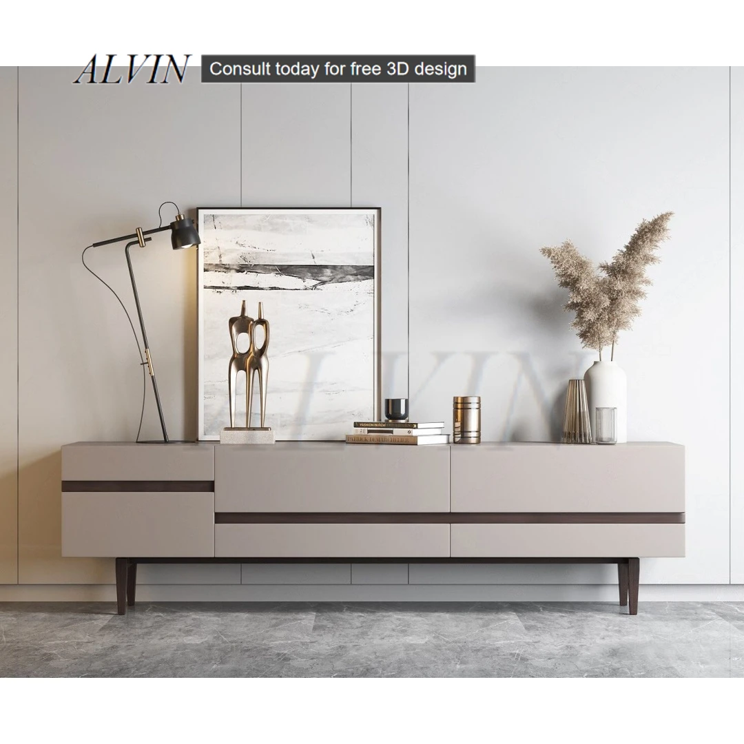 ALVIN Wholesale Living Room Furniture Marble Top Modern Mdf Design Glass Electric Fire Place Wood Tv Stand tv cabinet dimension