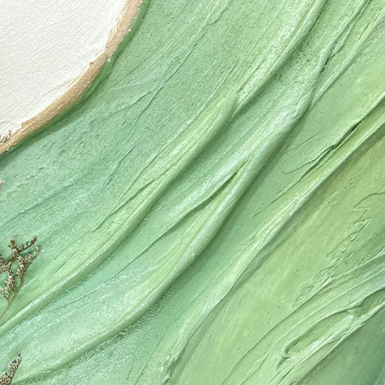 Abstract Oil Painting on Canvas Framed Textured Hanging Artwork Wall Decoration for Project Villa Mock-up