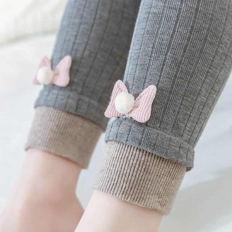 Оптовая продажа, высококачественные трико для маленьких девочек, Разноцветные Детские хлопковые зимние колготки в рубчик с милыми мультяшными животными