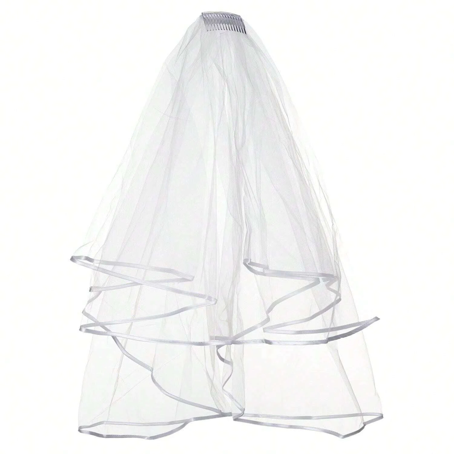 2pcs/Set Lace Bridal Veil Wedding Veils and Headpieces for Women White Brides Tiaras Crown Halloween