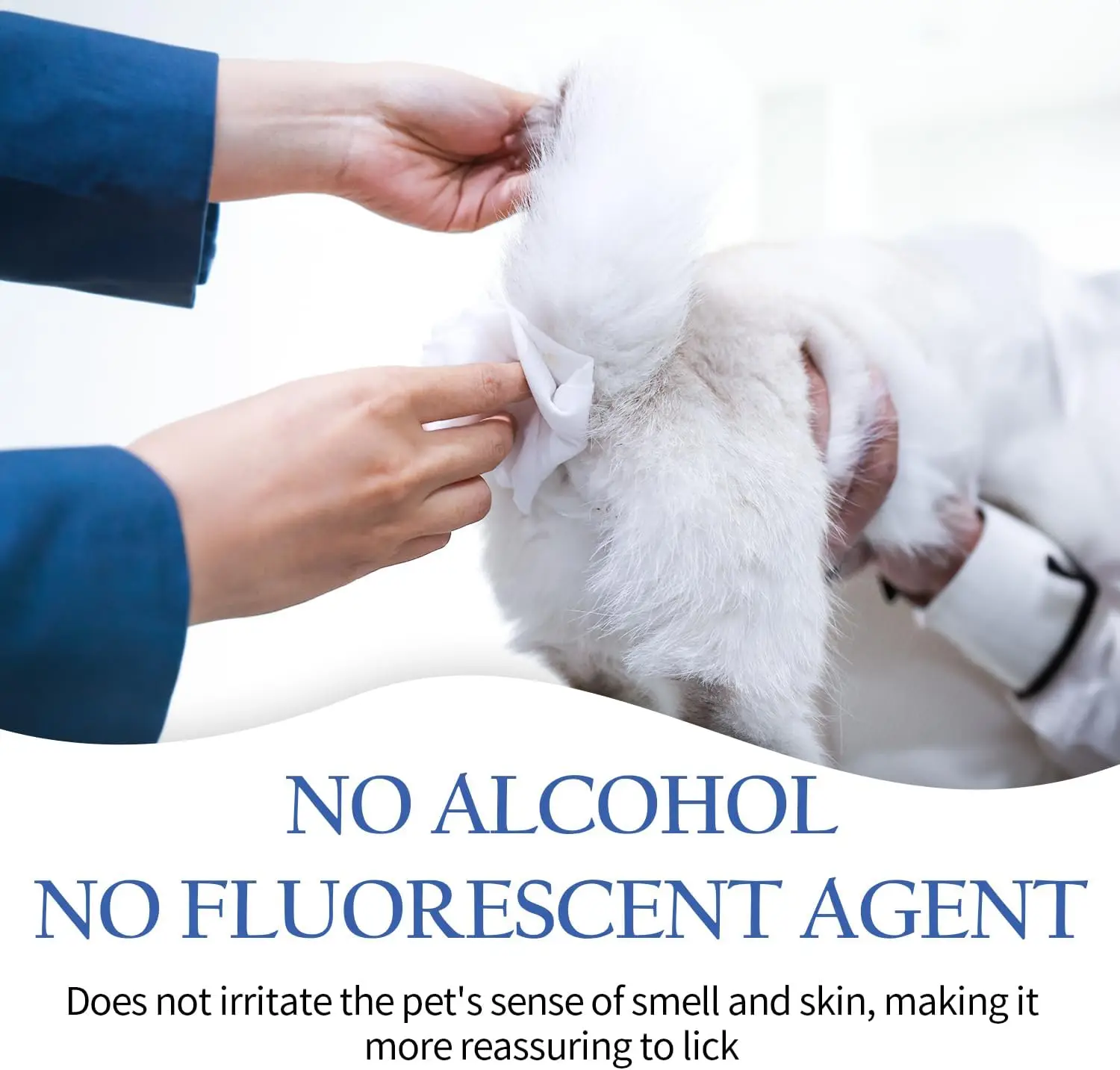 Pawise Pet Grooming Accessories Unscented Pet Hypoallergenic Eye Wipes 70 Counts Non-Woven Fabric Cleaning Wipes For Household