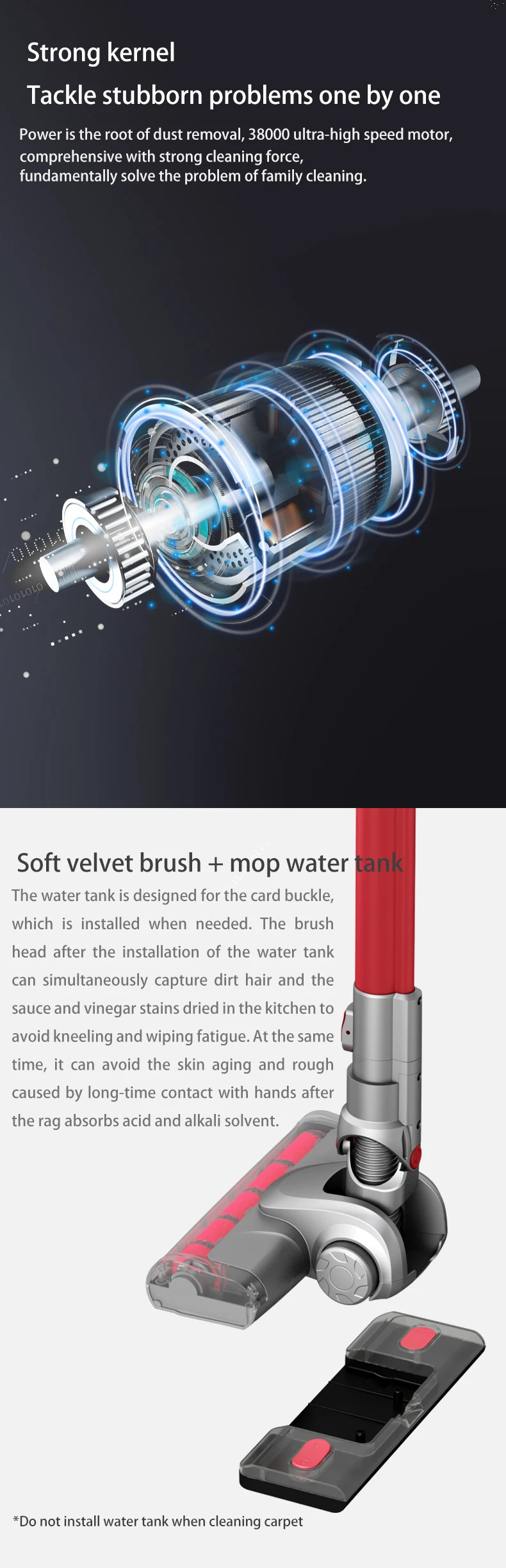 Cordless Handheld Stick Vacuum Cleaner Portable Cleaning Mop Cleaner Car Charger Bag Motor PSE Mold Power Battery Time Living