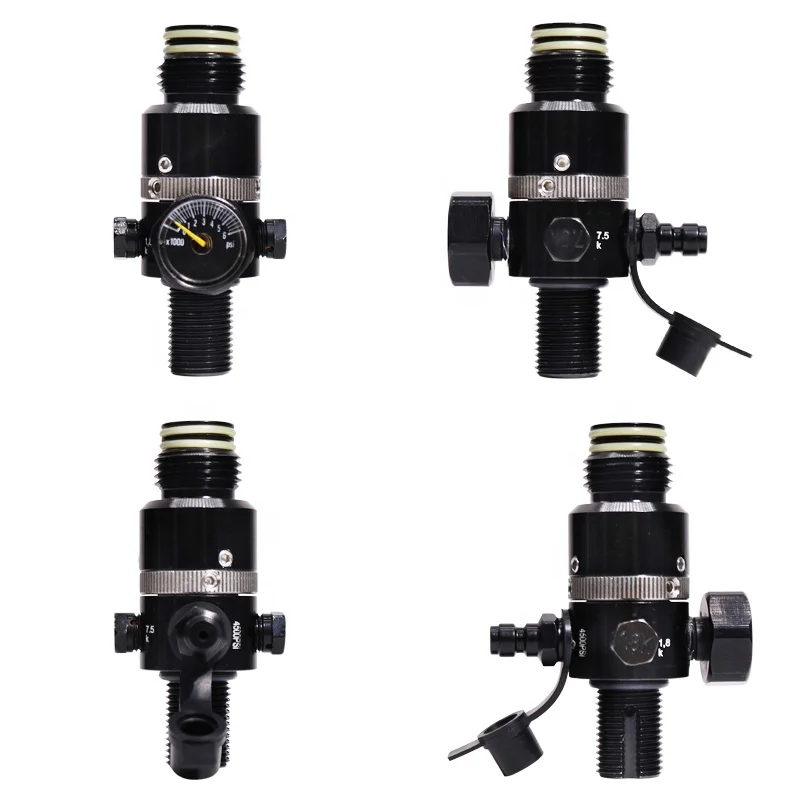 New 360 Degrees Rotary  PCP Paintball Tank  450psi Output with 5/8-18UNF Thread  Air Regulator 4500 psi Double O-Ring
