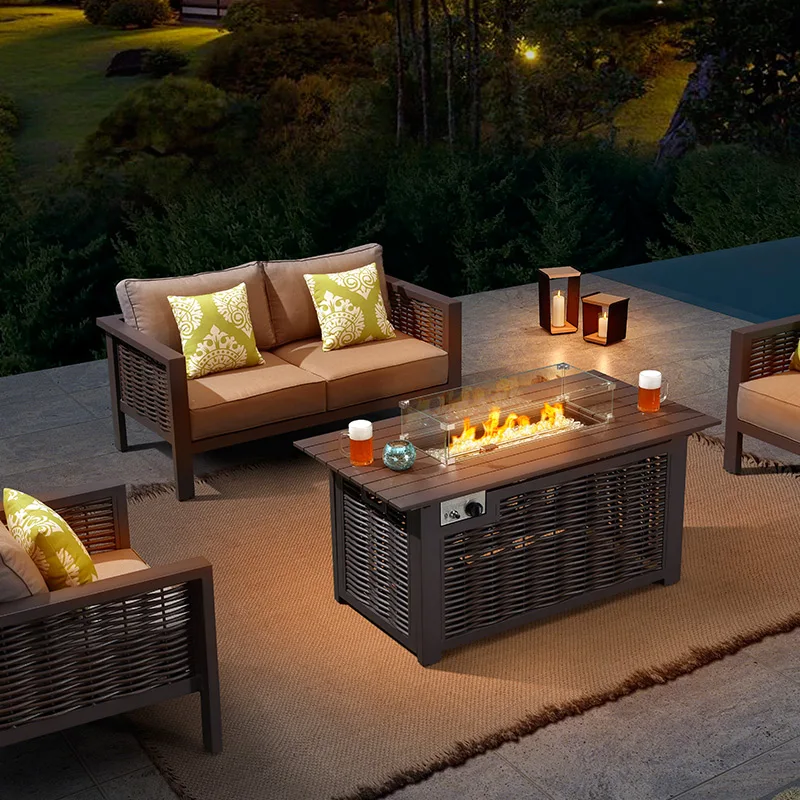 sigarten flame retardant FR rattan wicker furniture hotel outdoor sofa