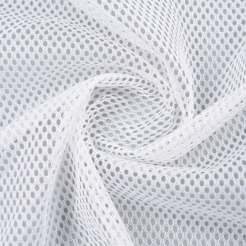 Soft 65GSM Plain Dyed tricot net fabric warp knit white black 100%Polyester tulle mesh Fabric For bag and lining