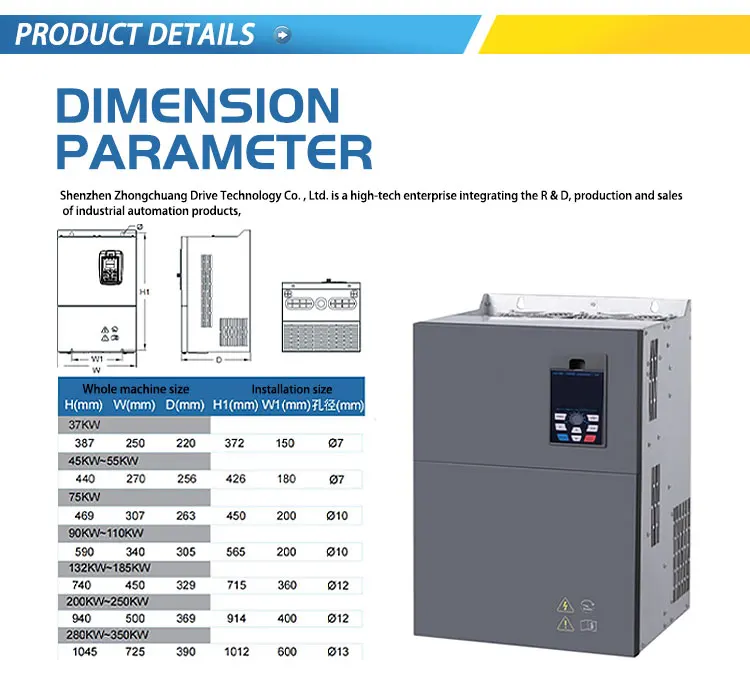 Vfd 11kw 15kw 18.5kw Inverter Cnc Spindle Motor Speed Control 3phase Variable Frequency Drive