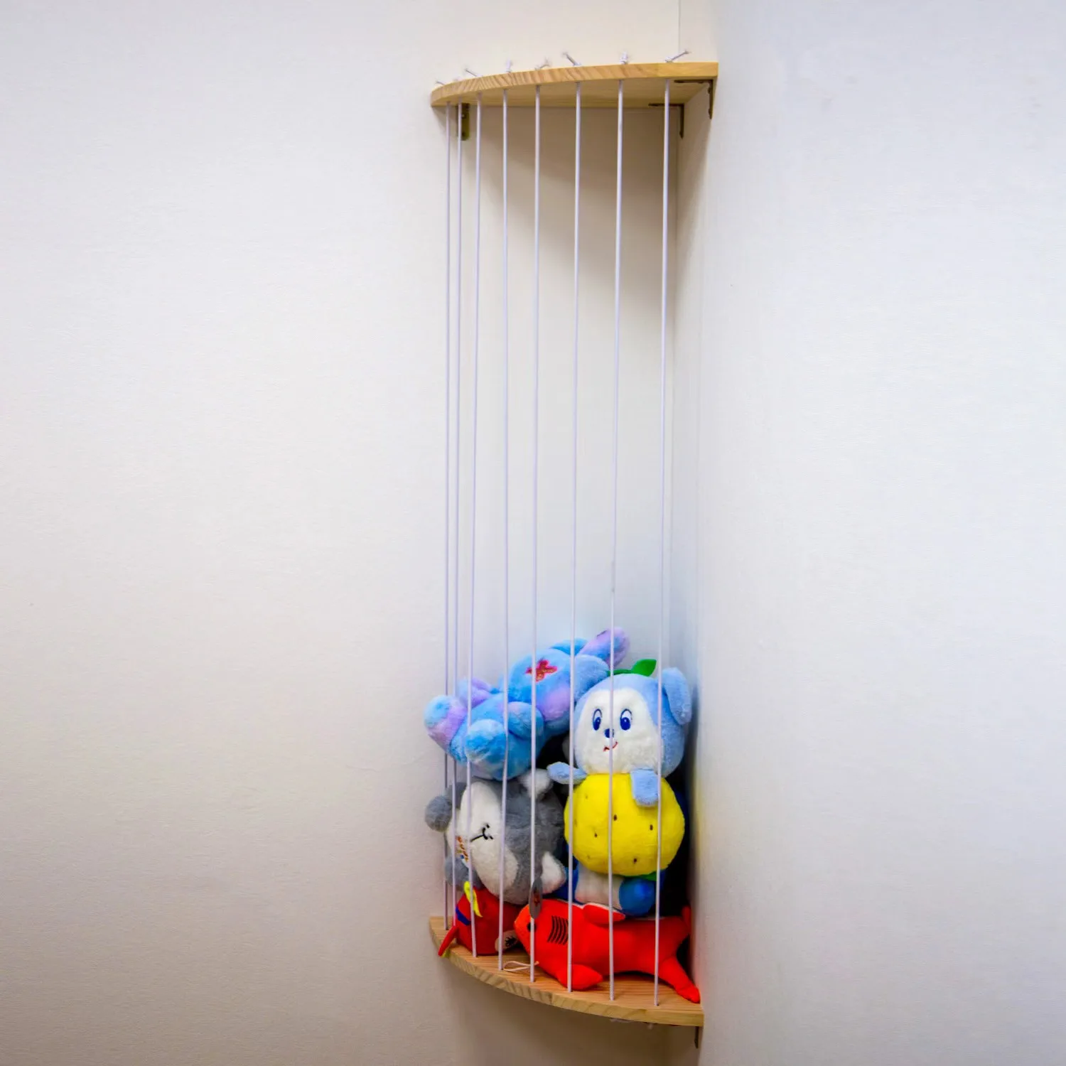 High quality Corner Plush Toy Storage Rack Soft Toy Organizer Wooden Plushes Organizer Wood Toy Storage for Kids Bedroom