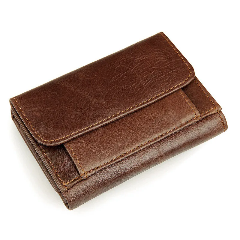 Vintage Men Genuine Leather Wallet Luxury Short Male Purses Money Clip Credit Card Holder Good Quality Man Wallets