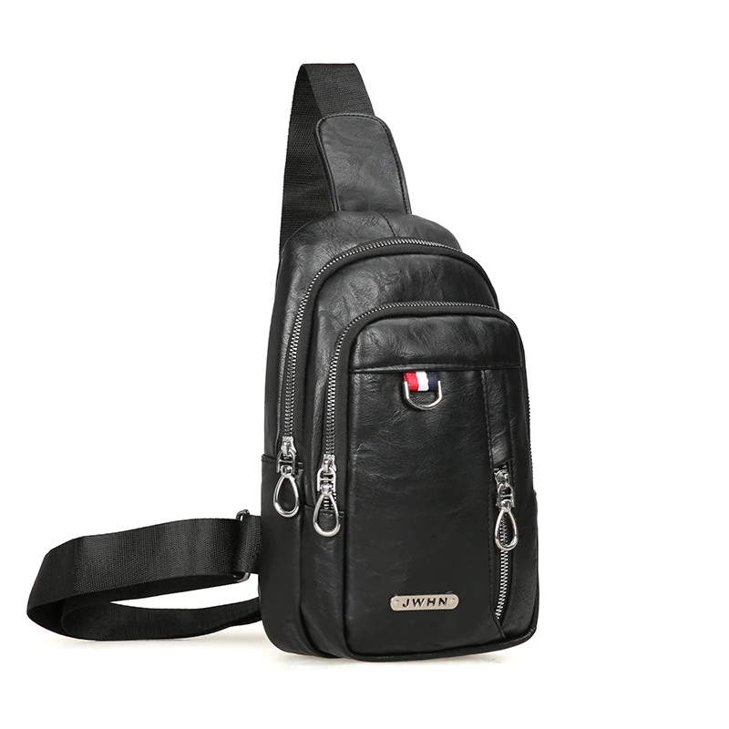 popular teenager chest pack mens waterproof small crossbody bag travel PU Multifunction shoulder bag