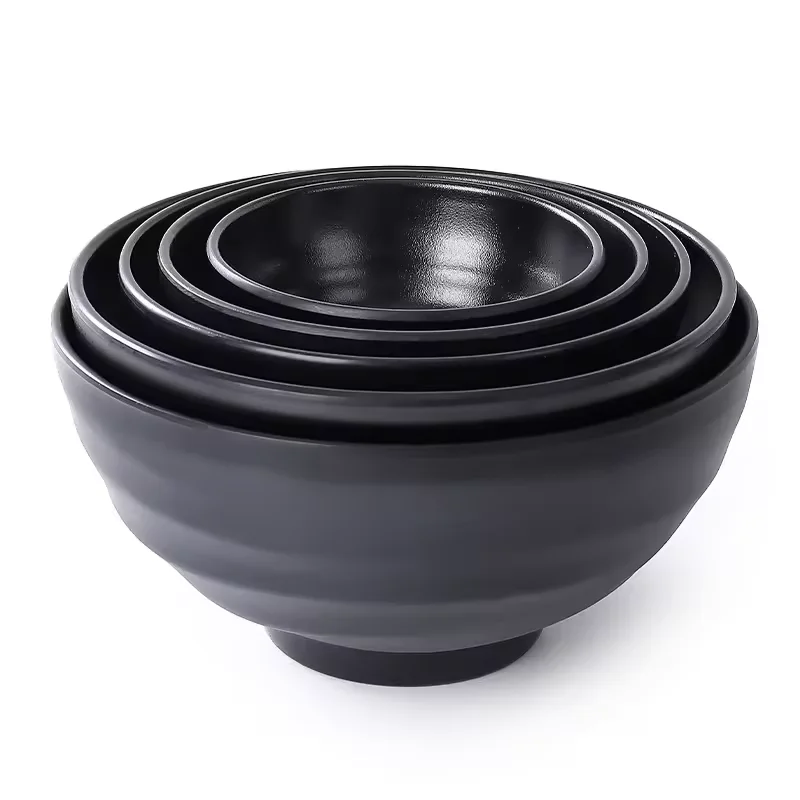 wholesale price black matte 4.5 inch melamine rice ramen bowl chinese soup small bowls japanese ramen bowl