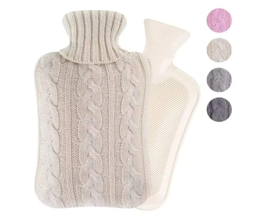 hot water bag hand warm hot water bottles rubber with knitted cover