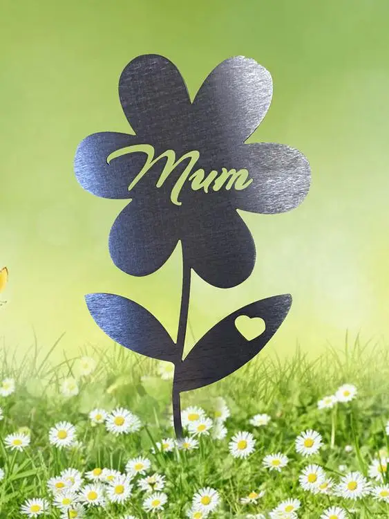 
Metal Flower Garden Decorative Stake Mum Flower Stakes Steel Sculpture Mothers Day Wall Art Decoration 
