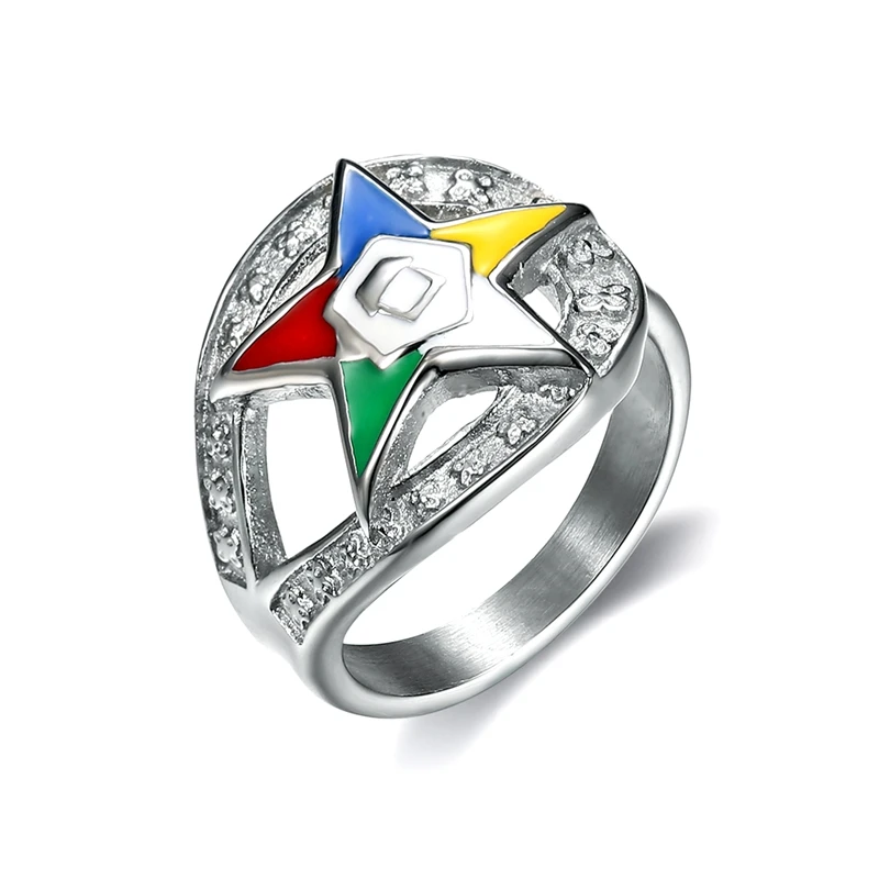 custom jewelry mens women jewelry 316 stainless steel masonic oes rings order of the eastern star ring