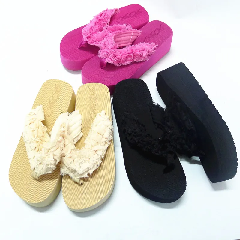 Wedge Women Flip Flop Flower Slipper
