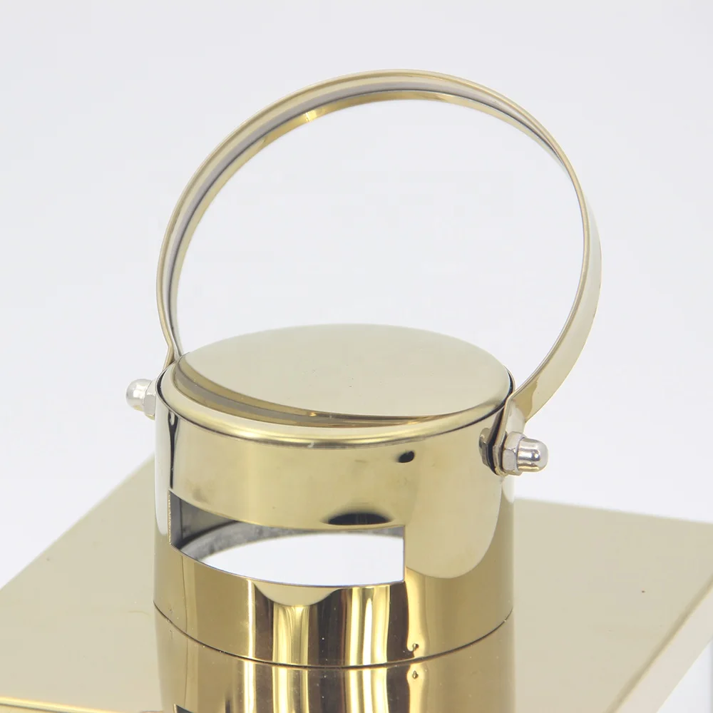 Gold Set Of 2 Modern Clear Glass Hanging Antique Floor Decorative Metal Stainless Steel Candle Lanterns