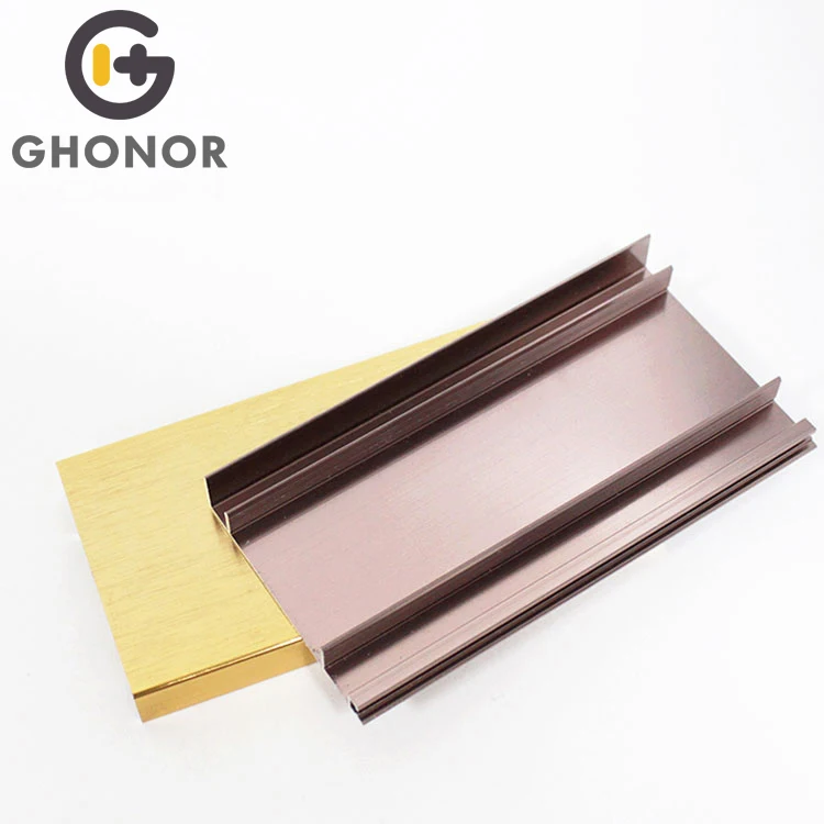 Home Apartment Hotel Floor Accessories Colorful Golden Aluminum Baseboard