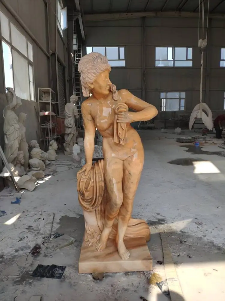 bathing woman statue/stone female statue/young girl stone statue