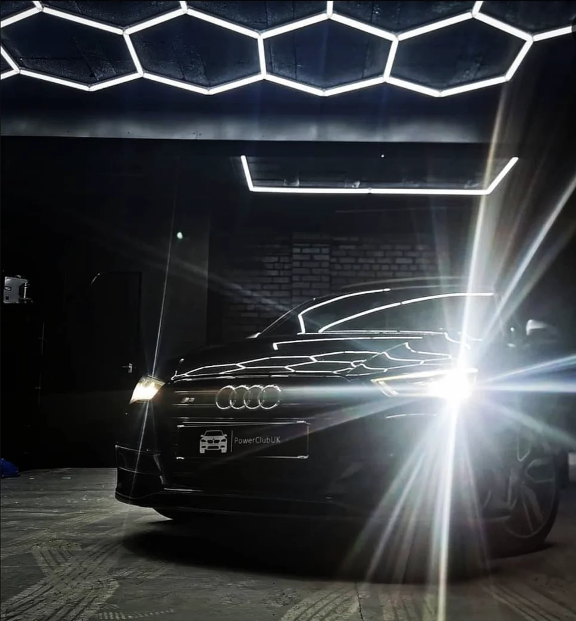 ECOJAS custom designed car hexagon led light garage lighting for the car workshop line lights