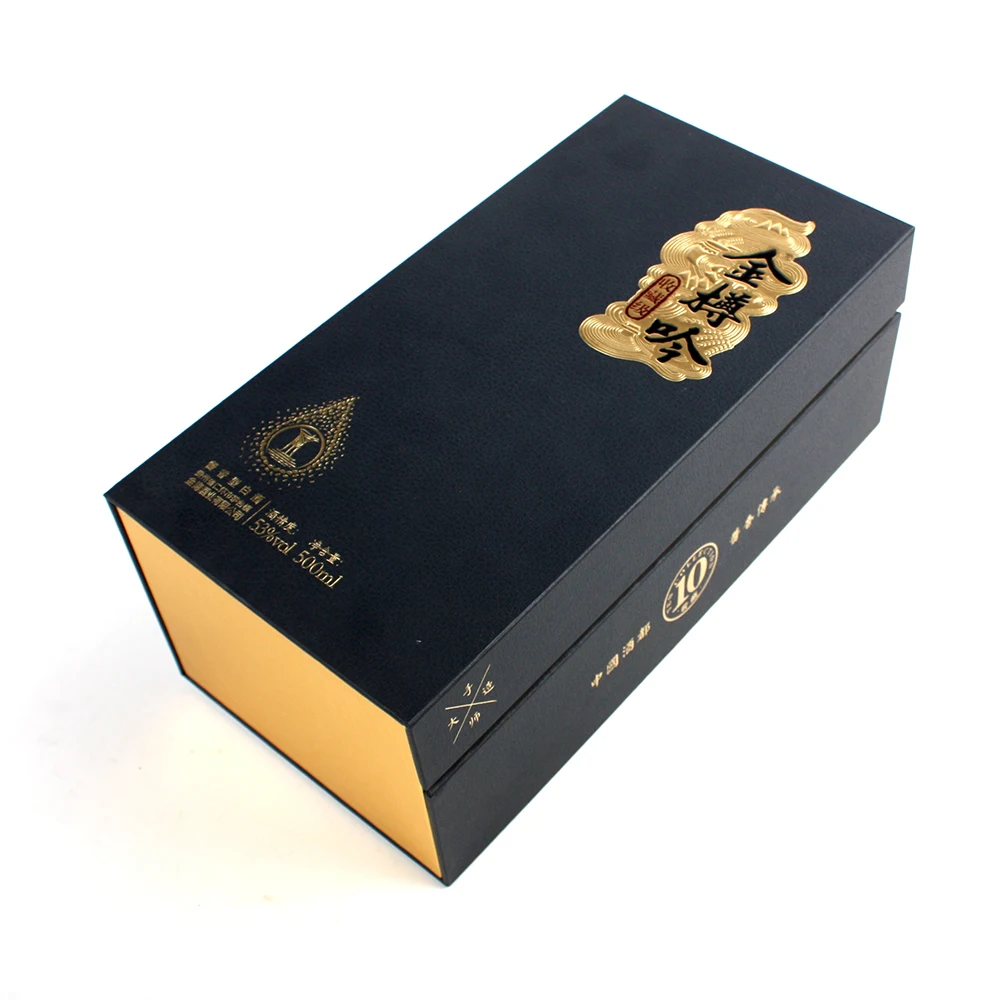High Quality Custom Magnetic Cardboard Wine bottle  Box flip open boxes with silk insert