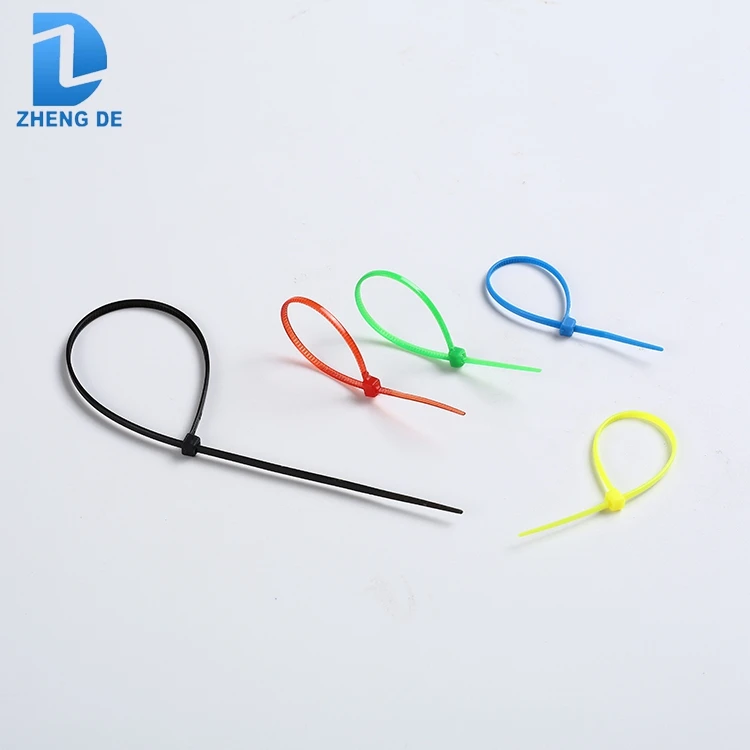 Plastic durable removable colorful releasable cable tie