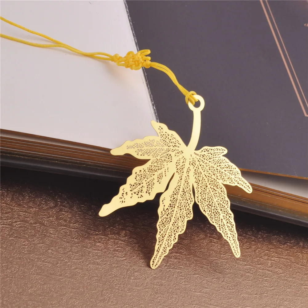 Custom High quality Butterfly Dragonfly Ginkgo gold metal bookmarks for books