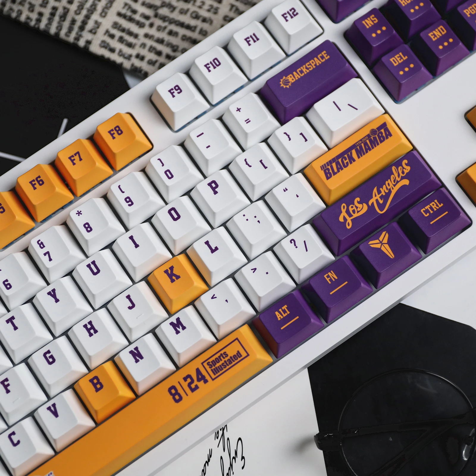 HZGAMER 115keys Purple Gold PBT Keycap CHERRY OEM Profile Customized Keycap Dye Sublimation Keycaps