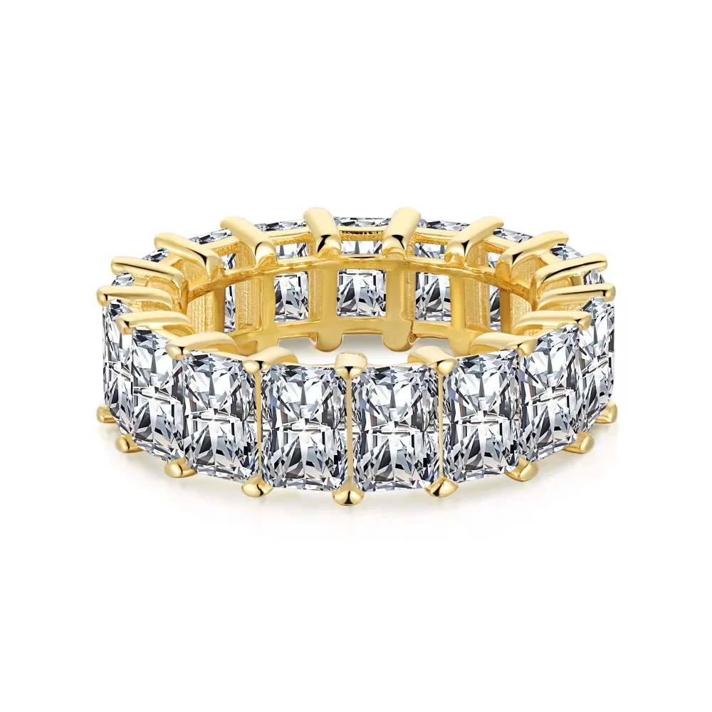 Dylam Tarnish Free Luxury elegant Weeding Series Hot Sale Rhodium and gold plated Zircon 925 sterling silver Rings for Marriage