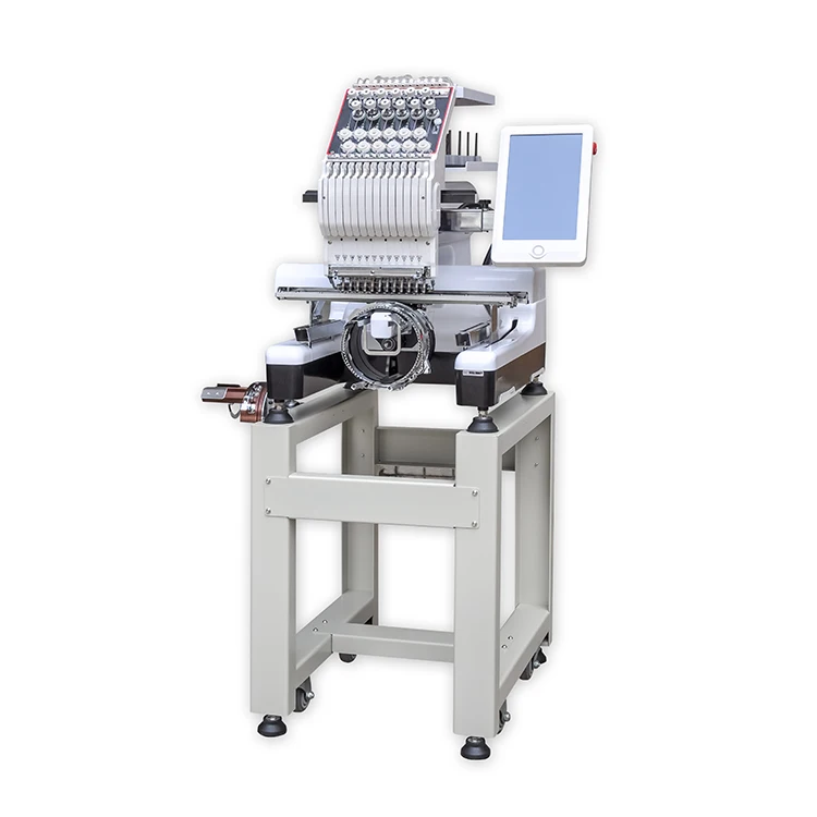 yinghe high quality 1 head 12/15 needles embroidery monogram sewing machine computerized software of cap flat T-shirt functions