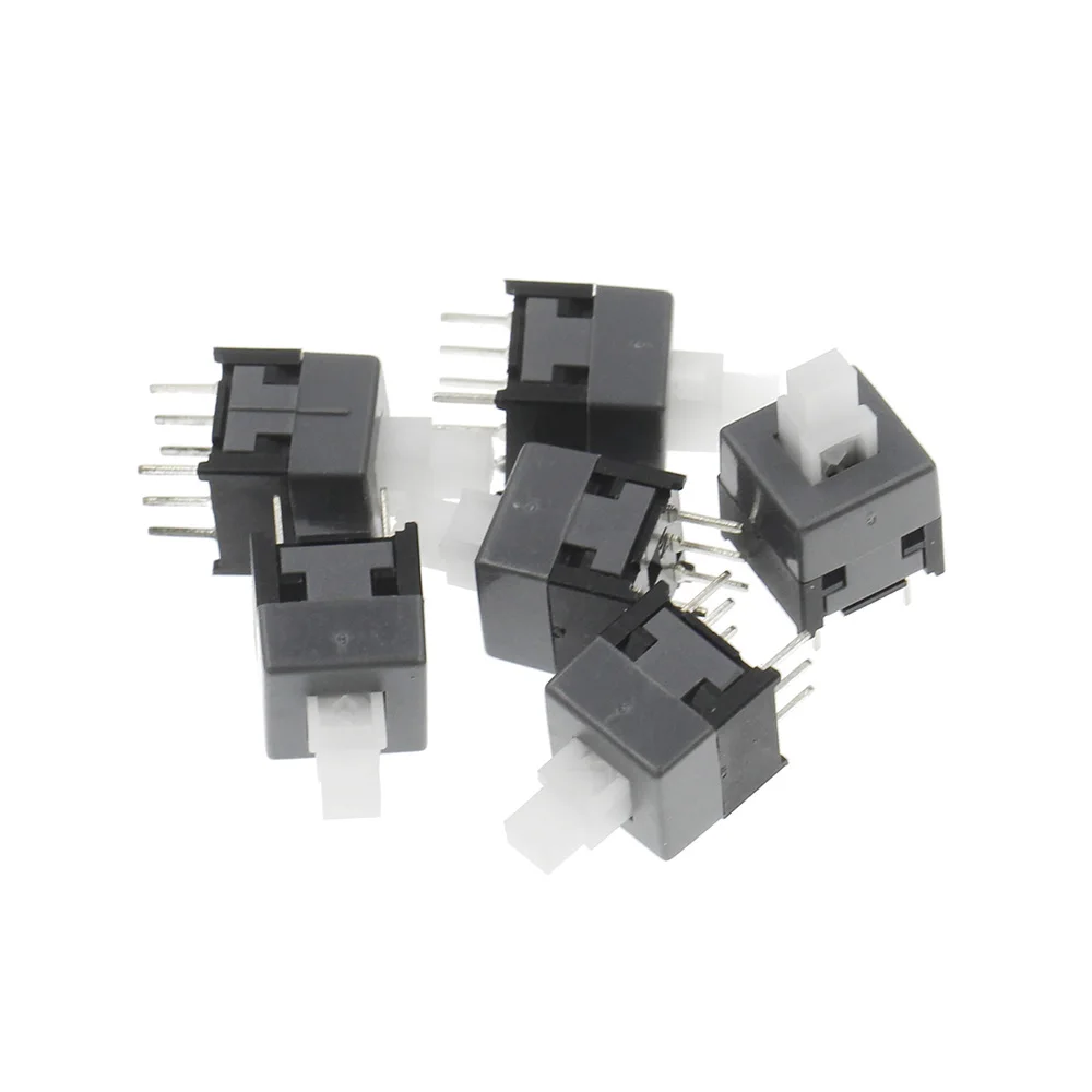 Mini Push button switch 6Pin Push Tactile Power Micro Switch Self lock On/Off button Latching switch 8.5X8.5mm