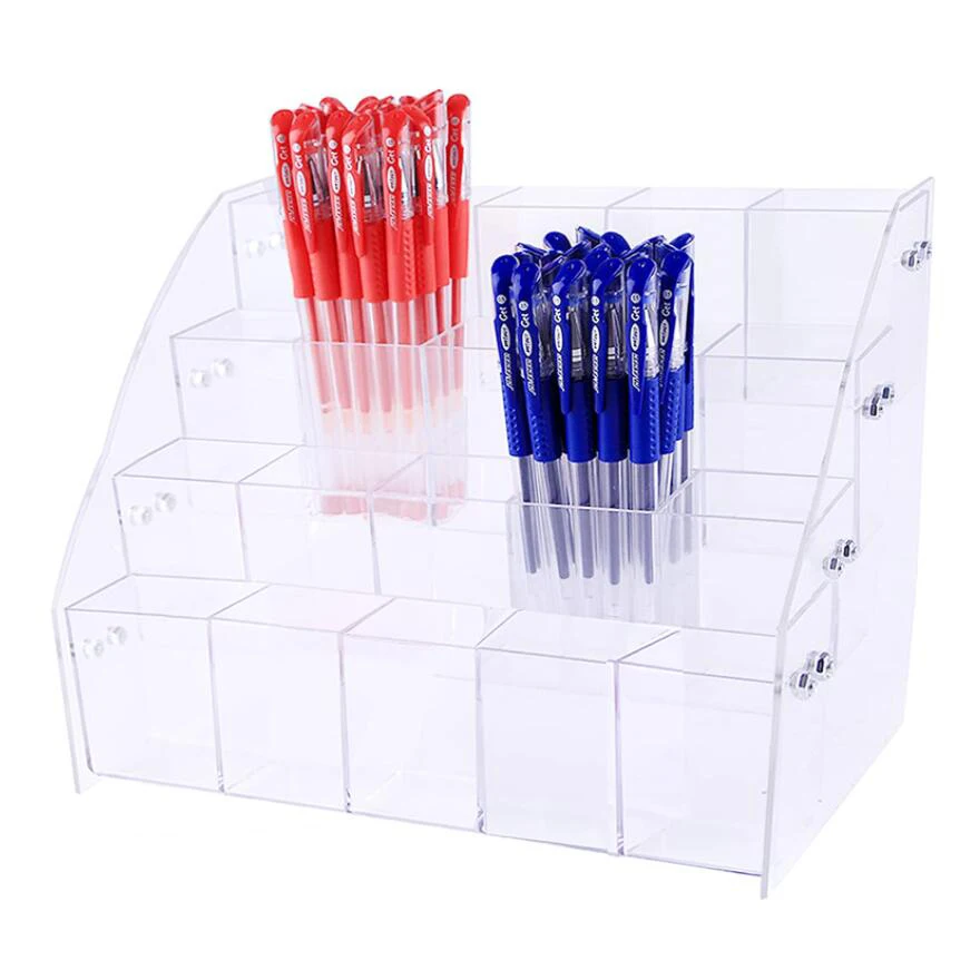 Manufacturer Factory Supplier OEM Clear Acrylic Retail Display Rack Stand Desktop Writing Pot Pen Holder