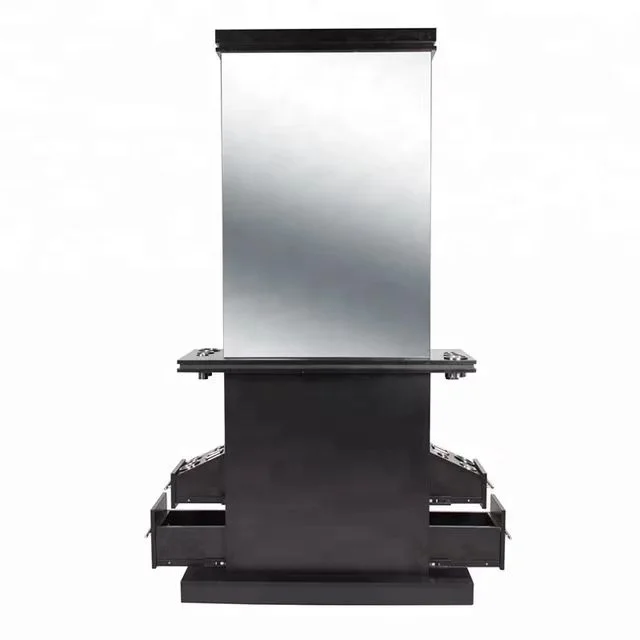 Beauty salon equipment DreamSalon  DOUBLE SIDED SALON STATION IN BLACK Peluqueria manufacturer factory