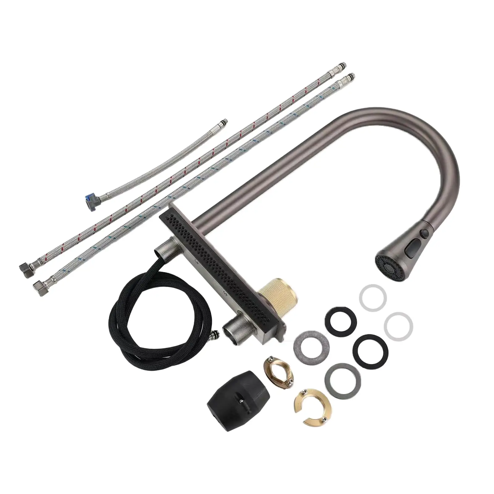 Pull Down Sprayer Waterfall Kitchen Sink Faucets