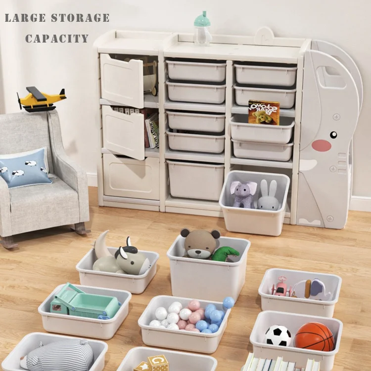 Пластиковая детская мебель в форме слона из мультфильма, для хранения игрушек, книжная полка, детские шкафы