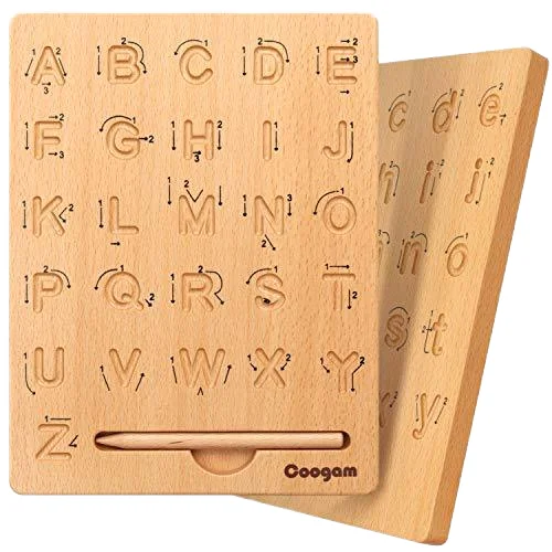 special offer Wooden grooves double-sided infants and toddlers preschool alphabet writing and handwriting practice board for kid