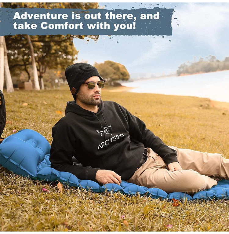 Self Inflating Lightweight Single  196*68*8cm Camping Mattress Air Cushion Compact Inflatable Roll Mat for Outdoor Hiking