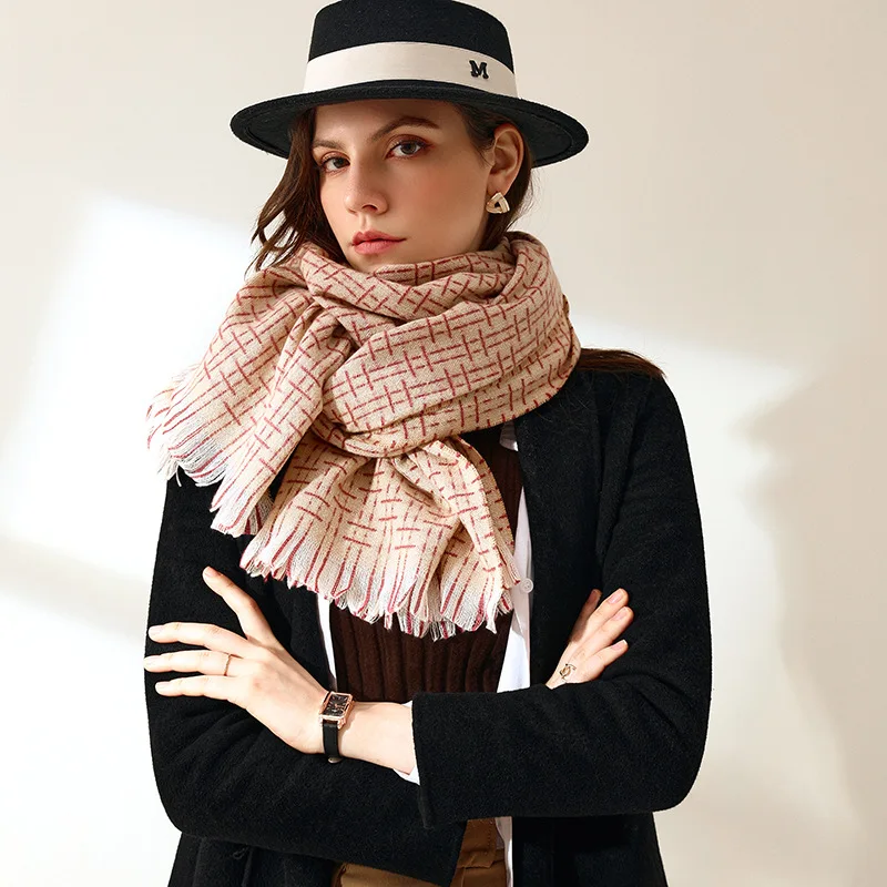 JOJO Light Color Fashion Tassels Muffler Warm Necker Chief Stripe Scarf for Women