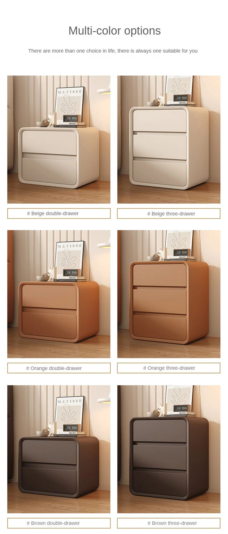 Wireless usb charging and bluetooth playback modern bedside table fingerprint unlocking smart bedside table